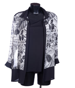 Twinset elegante da donna con collana abbinata e con taglie forti GFX