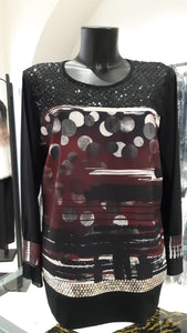 Maglia elegante primaverile da donna con plisse' bordo manica e con taglie forti