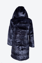 Carica l&#39;immagine nel visualizzatore di Gallery, Cappotto da donna in pelliccia  con cintura in pelle nera NOEMI
