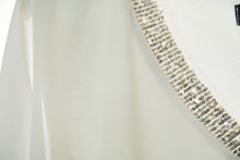 Carica l&#39;immagine nel visualizzatore di Gallery, Maglia elegante estiva da donna con scollo a punta paillettes e vestibilità comoda A/19MU00
