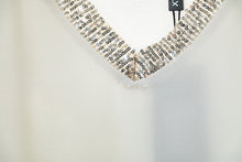 Carica l&#39;immagine nel visualizzatore di Gallery, Maglia elegante estiva da donna con scollo a punta paillettes e vestibilità comoda A/19MU00
