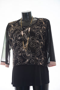 Maglia elegante da donna  con collana abbinata 614