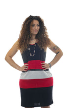 Carica l&#39;immagine nel visualizzatore di Gallery, Vestito da donna estivo con collana abbinata con taglie forti 5512
