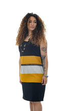 Carica l&#39;immagine nel visualizzatore di Gallery, Vestito da donna estivo con collana abbinata con taglie forti 5512
