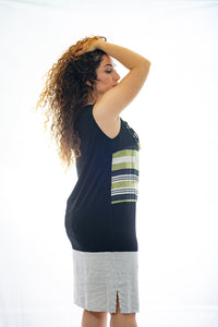 Vestito da donna estivo con collane in abbinato con taglie forti , vestibilità comoda 5503