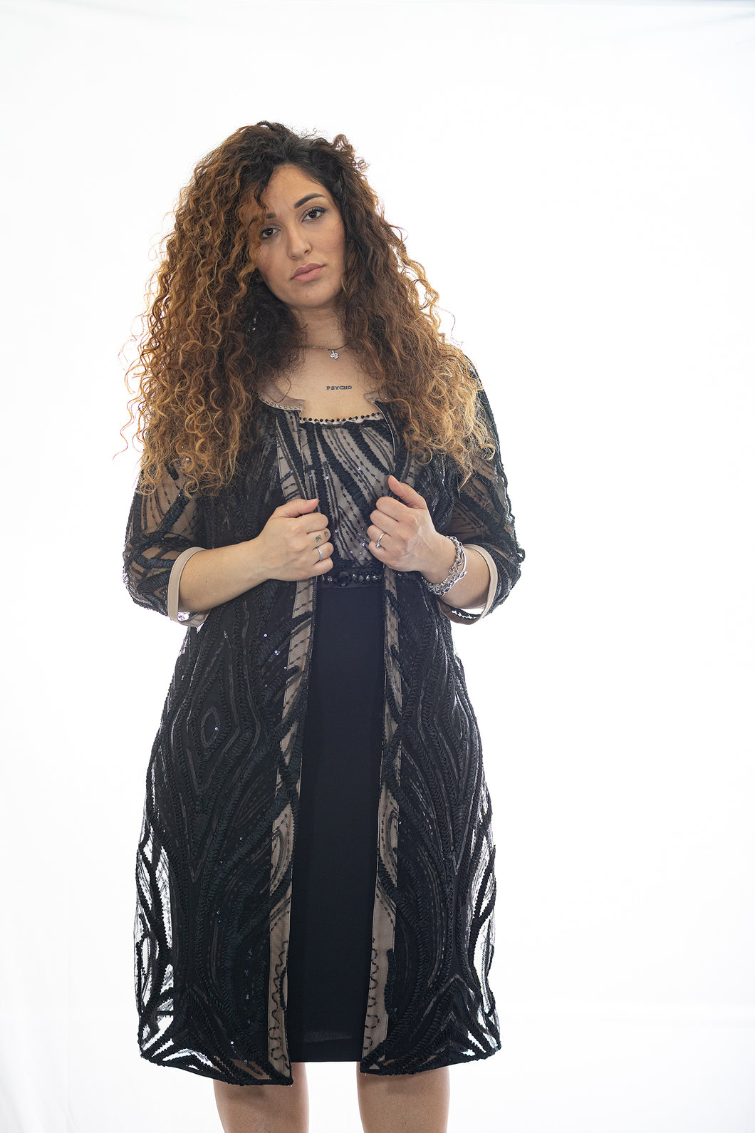 Vestito elegante da donna con giacca lunga con taglie forti PFAS