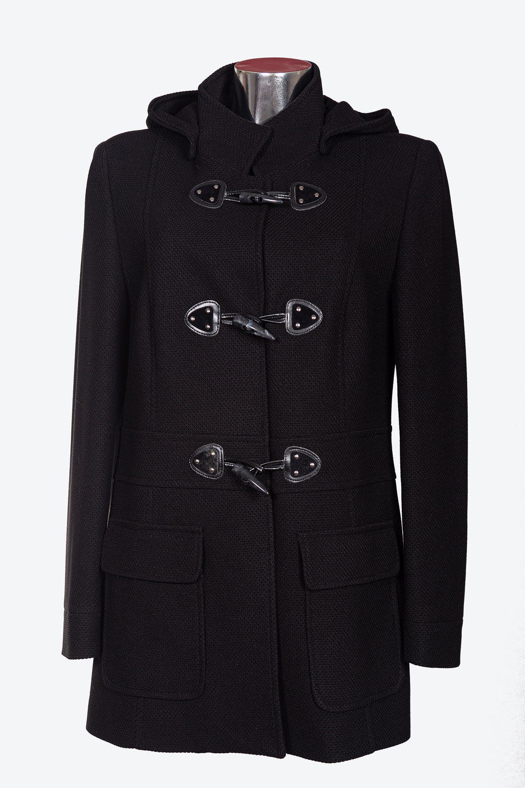 Cappotto da donna in tessuto TERME DOULBE con cappuccio e con taglie forti LORY