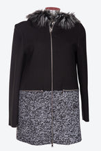 Carica l&#39;immagine nel visualizzatore di Gallery, Cappotto da donna in tessuto armaturato e tweed e con taglie forti LM115
