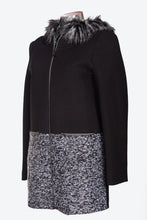 Carica l&#39;immagine nel visualizzatore di Gallery, Cappotto da donna in tessuto armaturato e tweed e con taglie forti LM115
