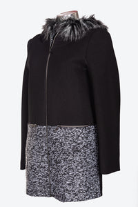 Cappotto da donna in tessuto armaturato e tweed e con taglie forti LM115