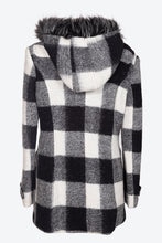 Carica l&#39;immagine nel visualizzatore di Gallery, Cappotto da donna in tessuto lana cotta con cappuccio in pelliccia e con taglie forti FLAVIA
