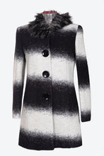 Carica l&#39;immagine nel visualizzatore di Gallery, Cappotto da donna in tessuto lana cotta decradè con cappuccio in pelliccia  e con taglie forti LM 08402
