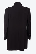 Carica l&#39;immagine nel visualizzatore di Gallery, Cappotto da donna in tessuto crepe flora e pelle con e taglie forti LUCCA
