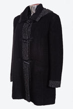 Carica l&#39;immagine nel visualizzatore di Gallery, Cappotto da donna in tessuto lana cotta satomi con cappuccio e con taglie forti conformateLM0031
