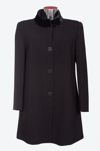 Cappotto da donna in tessuto crepe astrakan con collo imbottito e con  taglie forti conformate LM085