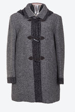 Carica l&#39;immagine nel visualizzatore di Gallery, Cappotto da donna in tessuto lana cotta satomi con cappuccio e con taglie forti conformate LM00301

